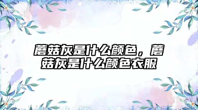 蘑菇灰是什么顏色，蘑菇灰是什么顏色衣服