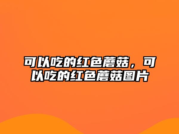 可以吃的紅色蘑菇，可以吃的紅色蘑菇圖片