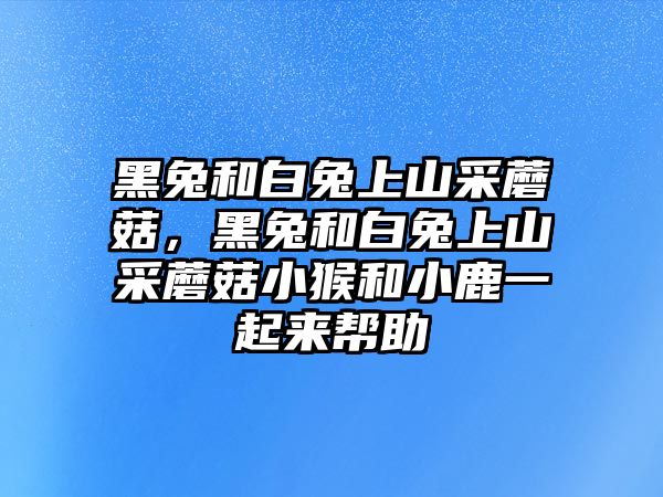 黑兔和白兔上山采蘑菇，黑兔和白兔上山采蘑菇小猴和小鹿一起來幫助