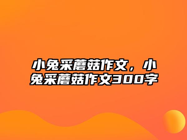 小兔采蘑菇作文，小兔采蘑菇作文300字