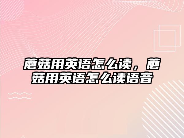 蘑菇用英語怎么讀，蘑菇用英語怎么讀語音