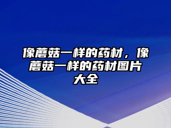 像蘑菇一樣的藥材，像蘑菇一樣的藥材圖片大全